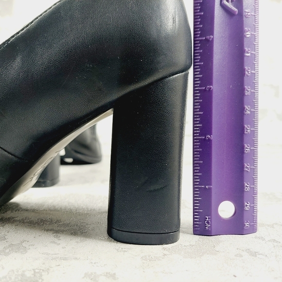 NEW NORDSTROM RACK Oslo Block Heel Pointed Toe Slip On Black Pumps D709 - Picture 9 of 13